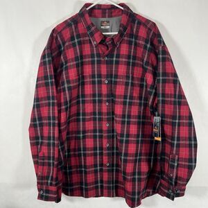 Ridgecut Toughwear Heavyweight Button Down Flannel Shirt Mens 3XL Red Plaid NWT